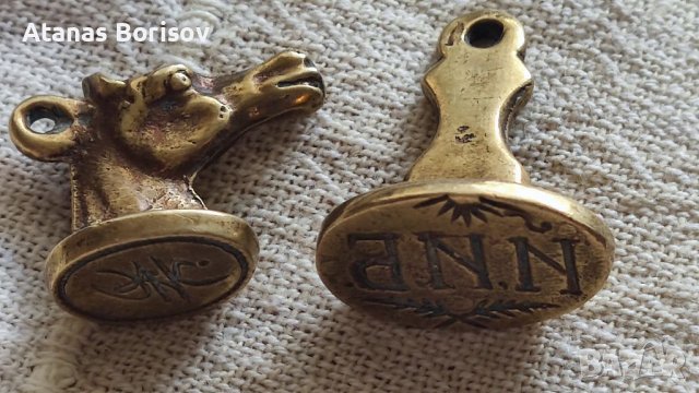 3бр. възрожденски лични бронзови печати 19 век, снимка 2 - Антикварни и старинни предмети - 38125826