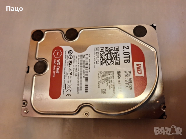 Western Digital WD20EFRX Red 2TB SATA 6Gb, снимка 5 - Твърди дискове - 53399346