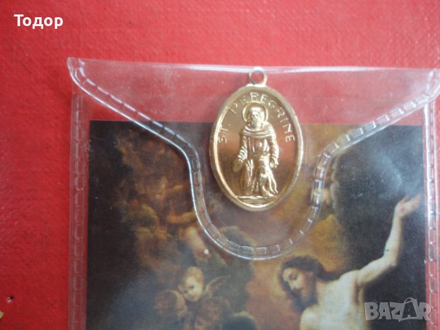 Позлатен религиозен медальон , снимка 4 - Колиета, медальони, синджири - 43222963