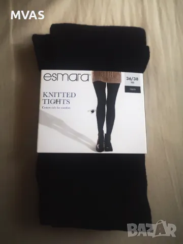 Нов черен чорапогащник памучен есенен зимен плътен топъл 36-38 размер 