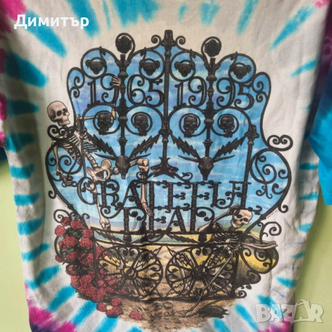 Оригинална тениска на Grateful Dead Bertha Rock music Tie Dye M/L 1995, снимка 12 - Тениски - 53391771