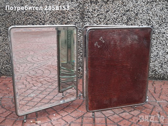 Военно офицерско сгъваемо огледало, триптих 19 в, снимка 3 - Антикварни и старинни предмети - 39869325