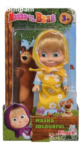 Кукла Маша и Мечока -  Маша с жълта рокля / Simba Toys