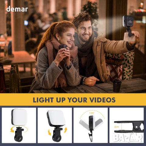  Селфи LED видео светлина за телефони и лаптопи 64 светодиода, 3 светлинни режима, снимка 5 - Селфи стикове, аксесоари - 44052394