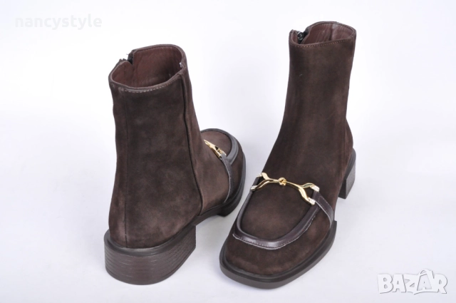 ЗИМА 25'26! Подплатени елегантни дамски боти от естествен велур, снимка 3 - Дамски боти - 52290155