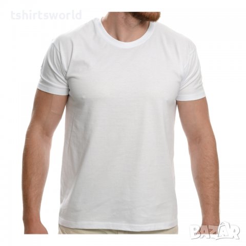 Нова мъжка изчистена тениска в бял цвят