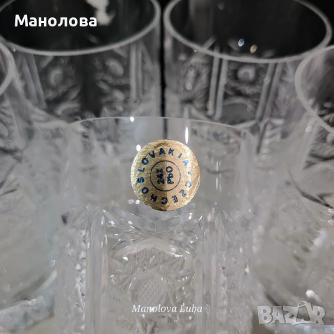 Шест чаши Bohemia Crystal., снимка 2 - Други ценни предмети - 53364568
