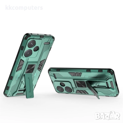 Xiaomi Redmi Note 13 Pro+ 5G Калъф и Протектор– двуслоен PC + TPU дизайн с поставка, защита за камер, снимка 7 - Калъфи, кейсове - 52466837