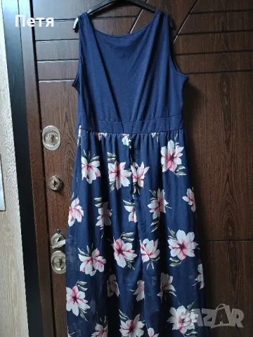 тъмно синя рокля на цветя , снимка 4 - Рокли - 48041034