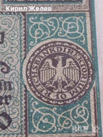 Райх банкнота 10 марки 1920г. Германия перфектна за колекционери 28265, снимка 3 - Нумизматика и бонистика - 37141961