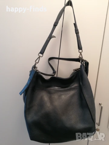 Страхотна тъмносиня чанта от естествена кожа Marc O'Polo, снимка 3 - Чанти - 51231028