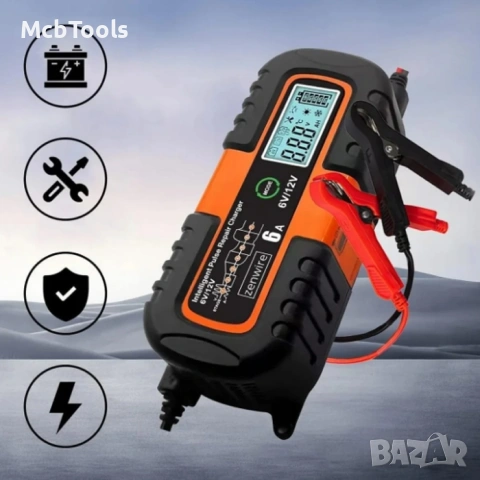 Зарядно за акумулатор 6A / 6-12V SMART, снимка 3 - Аксесоари и консумативи - 53461840