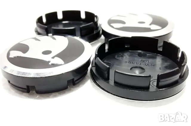 Комплект  56 мм Черни Капачки за Джанти Skoda  Fabia, Octavia, Superb, Yeti, снимка 2 - Аксесоари и консумативи - 50016370