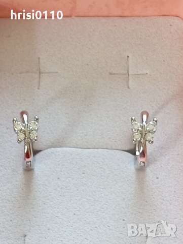 Нови сребърни обечки с циркони , снимка 2 - Обеци - 44857377