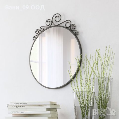 Огледало със стоманена рамка с орнаменти, снимка 1 - Декорация за дома - 38108148