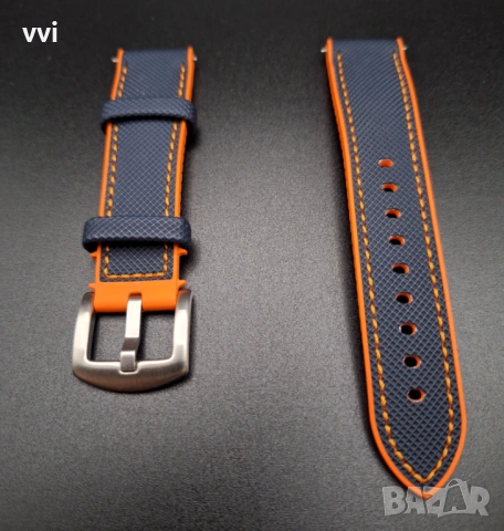 Силиконова каишка в синьо и оранжево