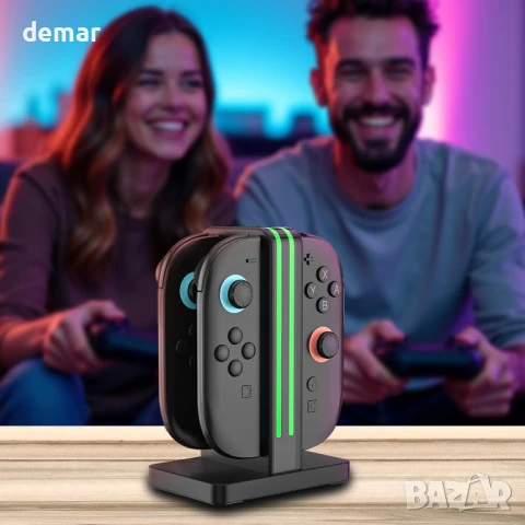 WUXIDIXI Зарядна станция, съвместима с контролери Nintendo Switch 2 Joy-Con, черна, снимка 7 - Аксесоари - 50536673