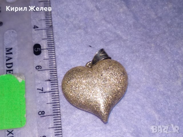 СРЕБЪРЕН МЕДАЛЬОН СЪРЧИЦЕ СРЕБРО 925 с БЯЛА ПОЗЛАТА РОМАНТИЧЕН АРТ ПЕНДАНТ 36401, снимка 10 - Колиета, медальони, синджири - 39535607