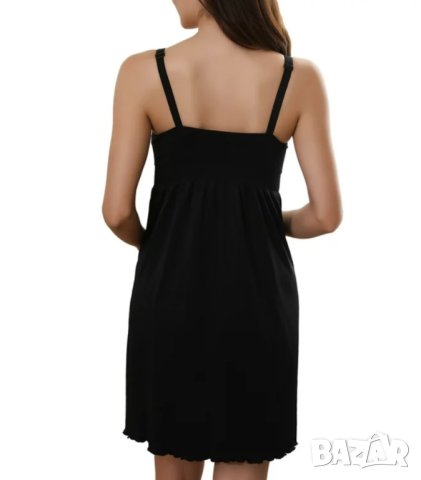 IloveSia- L-Безшевна черна рокля за бременни и кърмачки , снимка 5 - Рокли - 43095882