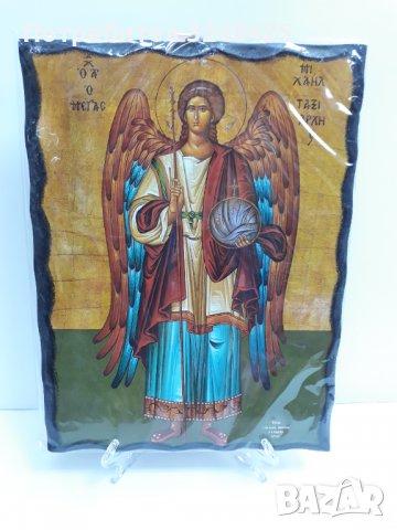Голяма икона на Свети Архангел Михаил -- ръчна изработка, снимка 3 - Икони - 37640218