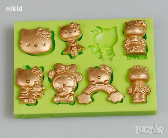 8 различни Хелоу Кити Hello Kitty силиконов молд форма фондан украса декор торта сладки 