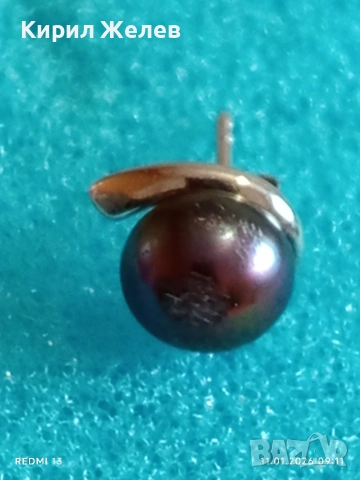 Сребърна обеца с Перла винтидж стил майсторска изработка 52811, снимка 7 - Обеци - 53059945