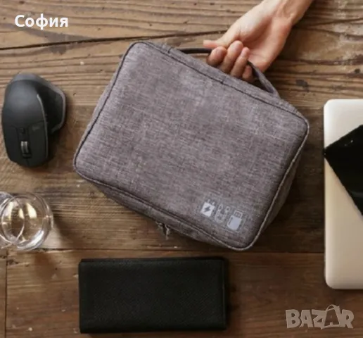Мека чанта тип куфар за носене на електронни аксесоари, водоустойчива, снимка 1