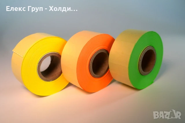 Етикети за двуредови маркиращи клещи 26х16 mm, сигнални цветове - жълт, оранжев, зелен