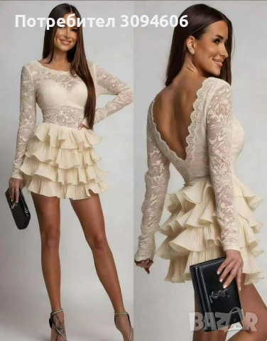 Дамска рокля с дантела , снимка 3 - Рокли - 53542503