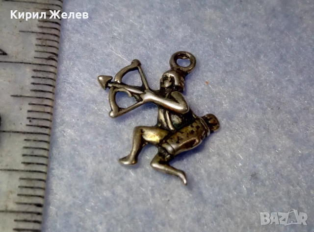 ЗОДИЯ СТРЕЛЕЦ ФИГУРАЛЕН АСТРОЛОГОЧЕН СРЕБЪРЕН МЕДАЛЬОН ЛАКИРАНО СРЕБРО 925 РЕТРО АРТ БИЖУ 50170, снимка 7 - Колиета, медальони, синджири - 50542178