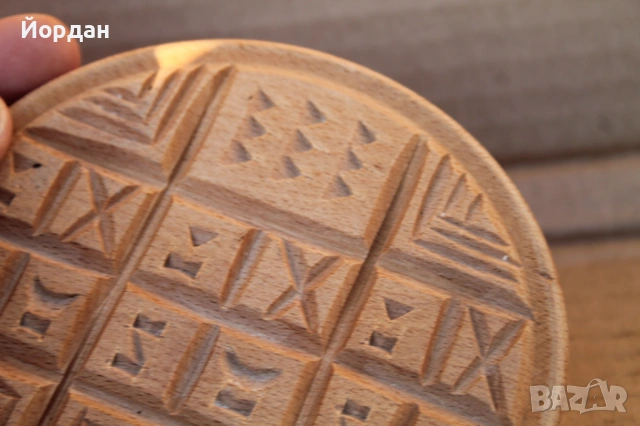 Стар дървен печат за хляб просфор, снимка 8 - Други ценни предмети - 53564799