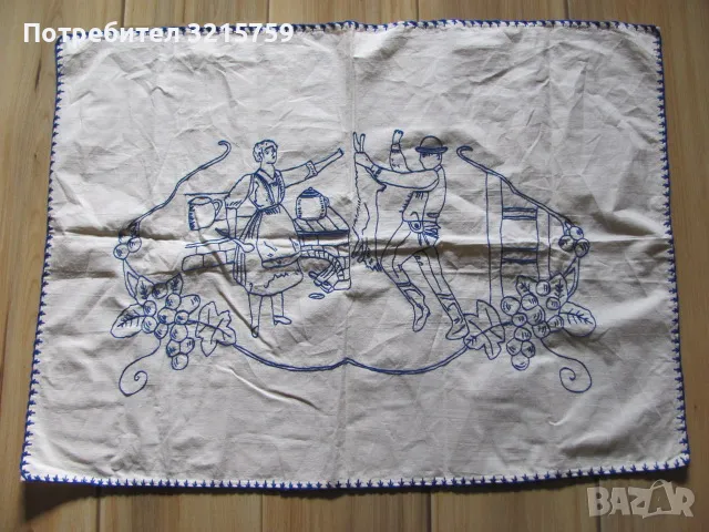 Ръчна бродерия ковьор, килимче за стена, памук, 80х57см., снимка 1