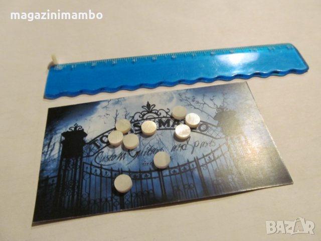 100% WHITE Mother of Pearl Fingerboard DOTS-точици за китари и бас от бял седеф, снимка 6 - Китари - 27048539
