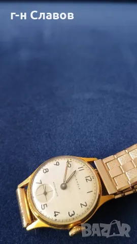 Антикварен механичен KIENZLE. Жълта каса, снимка 13 - Мъжки - 48699051