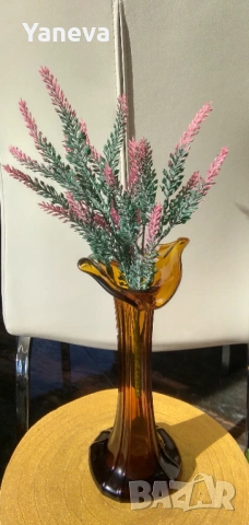 Стъклени , ваза,28 см и бонбониера , 22 см. , снимка 4 - Декорация за дома - 53513774