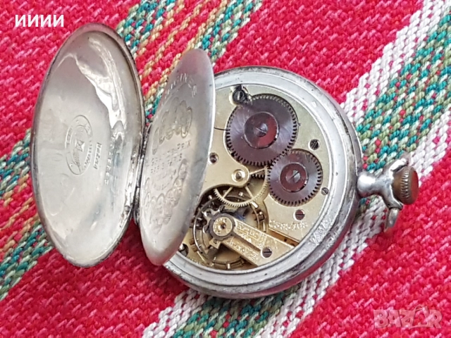 Сребърен джобен часовник Longines, снимка 4 - Антикварни и старинни предмети - 52294253