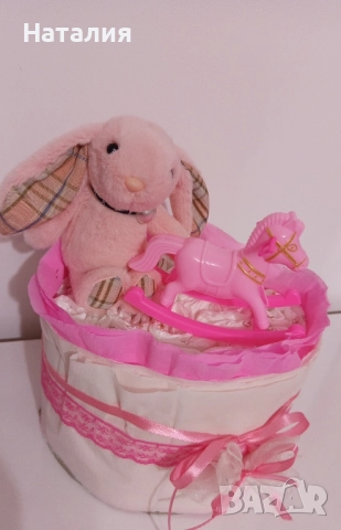 Мини торта от памперси Налични , снимка 6 - Пелени, памперси - 38343327