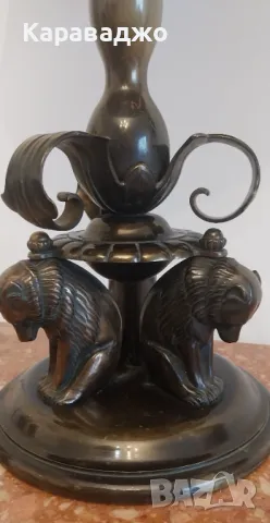 Бронзова лампа, снимка 6 - Настолни лампи - 48092923