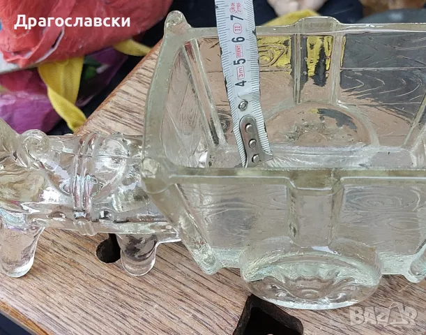 каруца кон стъклен стъкло статуетка яйце яйца Великден декорация, синя дървена каручка, снимка 5 - Други - 47813976