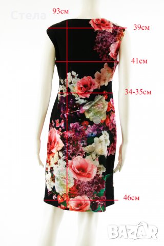WALLIS елегантна рокля, нова, с етикет, черна с, флорални мотиви, снимка 4 - Рокли - 28428782
