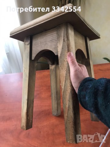 СТОЛ СТОЛЧЕ МАСИВ ДЪРВО СТАРИННО, снимка 3 - Други ценни предмети - 43393879