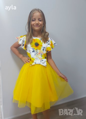 Празнична рокля в жълто 🌼🇧🇬, снимка 1 - Детски рокли и поли - 37915761