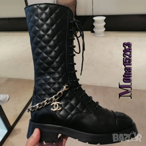 дамски ботуши от ествествена кожа chanel, снимка 4 - Дамски ботуши - 51420411