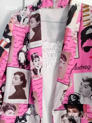 Ефектен, дамски блейзър  и блузка