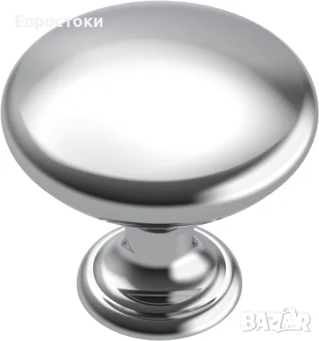 Amerdeco 7 бр. Дръжки за шкафове. Кръгли полирани хромирани дръжки за кухненски шкафове 