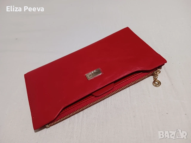 червен дамски портфейл от естествена кожа, снимка 7 - Портфейли, портмонета - 53141940
