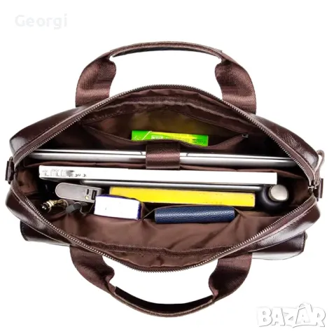 Луксозна Бизнес Чанта (куфарче за лаптоп 15”) Естествена кожа в Промоция!!, снимка 8 - Чанти - 49326371