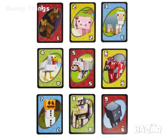 Ново* Карти за игра UNO Майнкрафт, снимка 4 - Игри и пъзели - 53410630