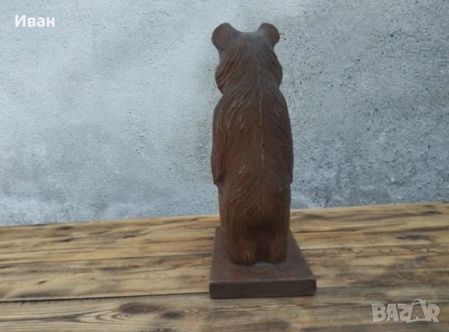 Ръчно изработена дърворезба на мечка , снимка 3 - Антикварни и старинни предмети - 53503814