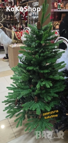 Изкуствена елха с 2D и 3D клони-120 см./реалистична луксозна елха, снимка 2 - Декорация за дома - 52053850